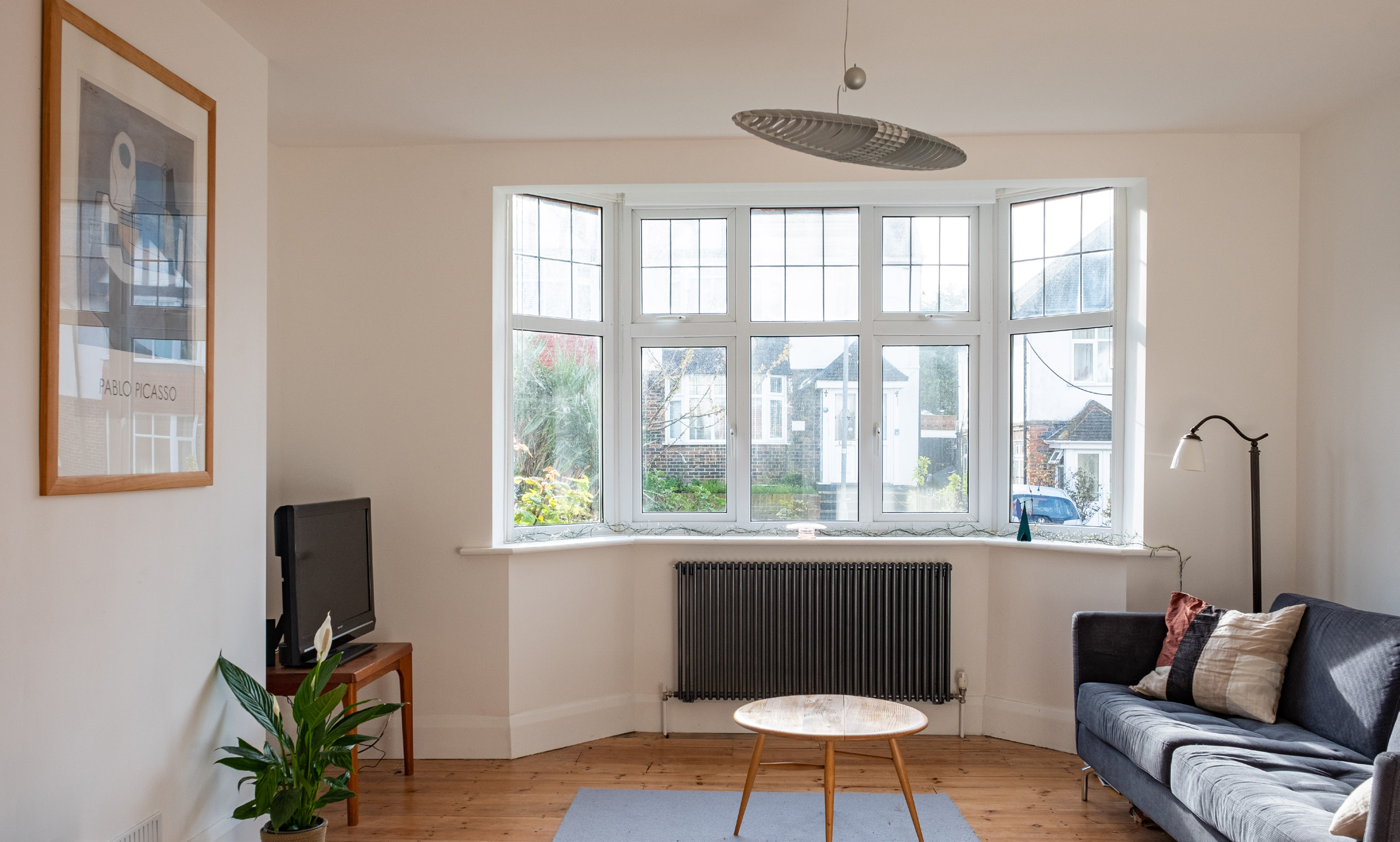 Light-filled living room in an East Brighton home